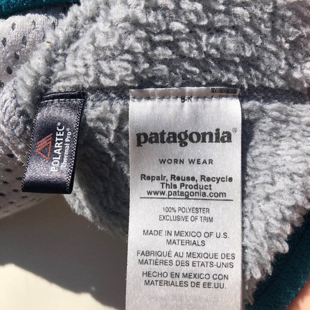 Patagonia XS Fleece Pullover Gray Blue Mock Re-Tool Jacket Sweater Turtleneck - Picture 6 of 7